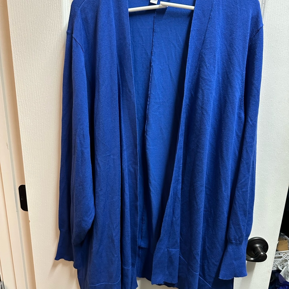 Chicos Blue Women's Open Front Cardigan size XXL/ NWOT B140